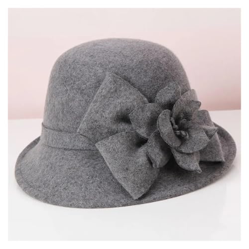 Chapeau melon pour femmes rétro avec fleur 3D - 4