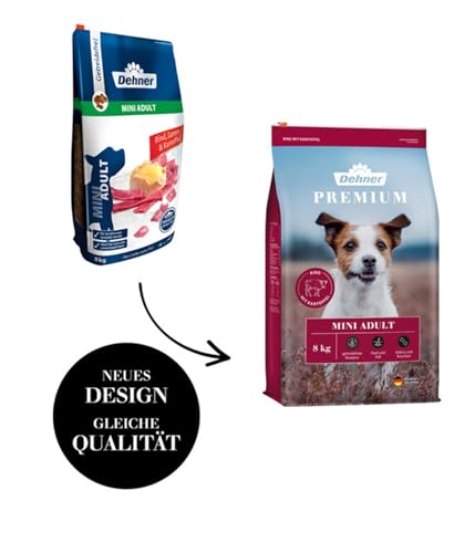 Dehner Premium Hundefutter, Trockenfutter getreidefrei, für ausgewachsene Hunde kleiner Rassen, Rind / Lamm / Kartoffel, 8 kg