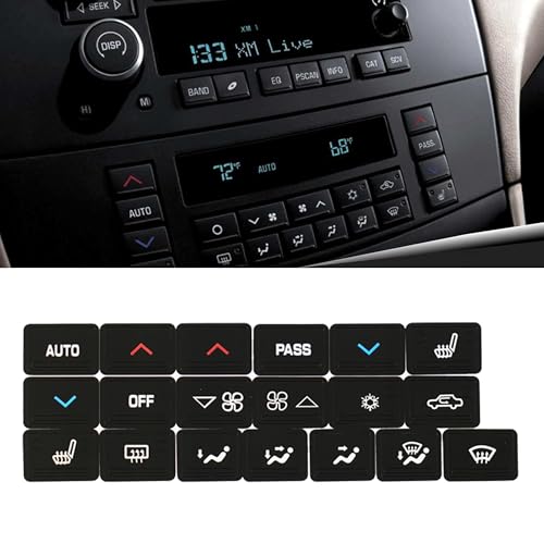 Image of Car Repair Decals Sticker fit for Buick Lacrosse 2005 2006 2007 2008 2009 Button Repair Decal Sticker Premium Vinyl Fix Ruined Button Steering A /C Radio Stickers Set Kits Repair Kit Control