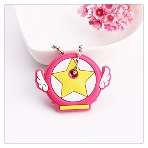 Preisvergleich Produktbild GLANGYU Mode Cartoon Anime Keychain Silikon-Schlüssel-Abdeckung Cap Frauen-Geschenk Schlüsselanhänger (Color : E09)
