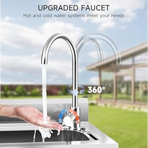 Kitchen Utility Sink Stainless Steel Commercial Restaurant Sinks Free Standing Single Bowl Workstation with Faucet Hose Drain Strainer Legs for Shop Farm Stable Hotel Laundry Room Backyard Outdoor Kitchen Utility Sink Stainless Steel Commercial Restaurant Sinks Free Standing Single Bowl Workstation with Faucet Hose Drain Strainer Legs for Shop Farm Stable Hotel Laundry Room Backyard Outdoor