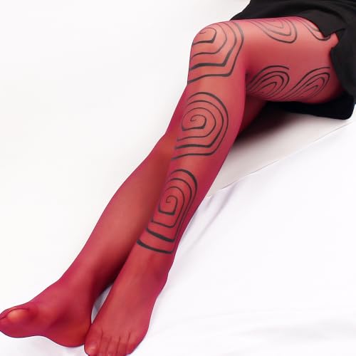 BZNA 2 Pack Lace Tights Grunge Spiral Novelty Graphic Funky Tights Aesthetic Colorful Sexy Fancy Stocking4