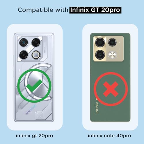 Image of Pikkme Back Cover for Infinix GT 20 Pro 5G Mag-Safe Shockproof PC + TPU | Protective Case Magnetic Support | Bumper Case (Transparent Mag-Safe)