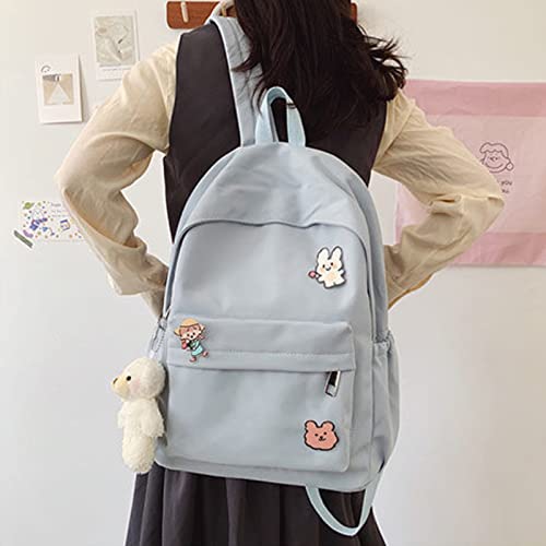 Kawaii Cute Aesthetic School Laptop Backpack with Accessories Pin Plush Pendant for Teen Girls, Students2