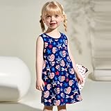 MUJOQE Toddler Girl American Flag Dress Summer Sleeveless Sundress Independence Day Dresses Baby 4th of July Outfit 6T