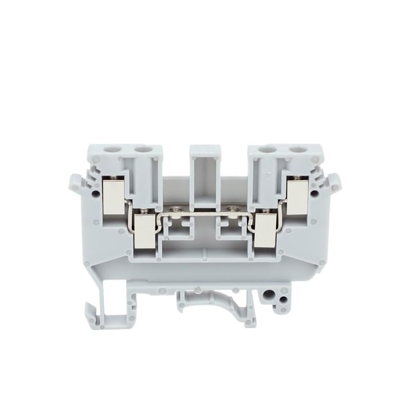 UDK-4 Screw-on DIN Rail Terminal Blocks 2 Inputs 2 Outputs Wire Connector Feed-Through 4-Conductor UDK4(Fixed Bridge FBI10-6,2 pcs)