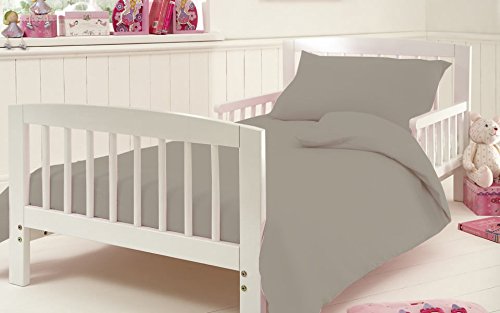 Fitted Sheet for Cot Bed Toddler Bed Sheet Egyptian Cotton 200 Tread Count Size 70 x 140 Cm Approximately, Grey — image 1