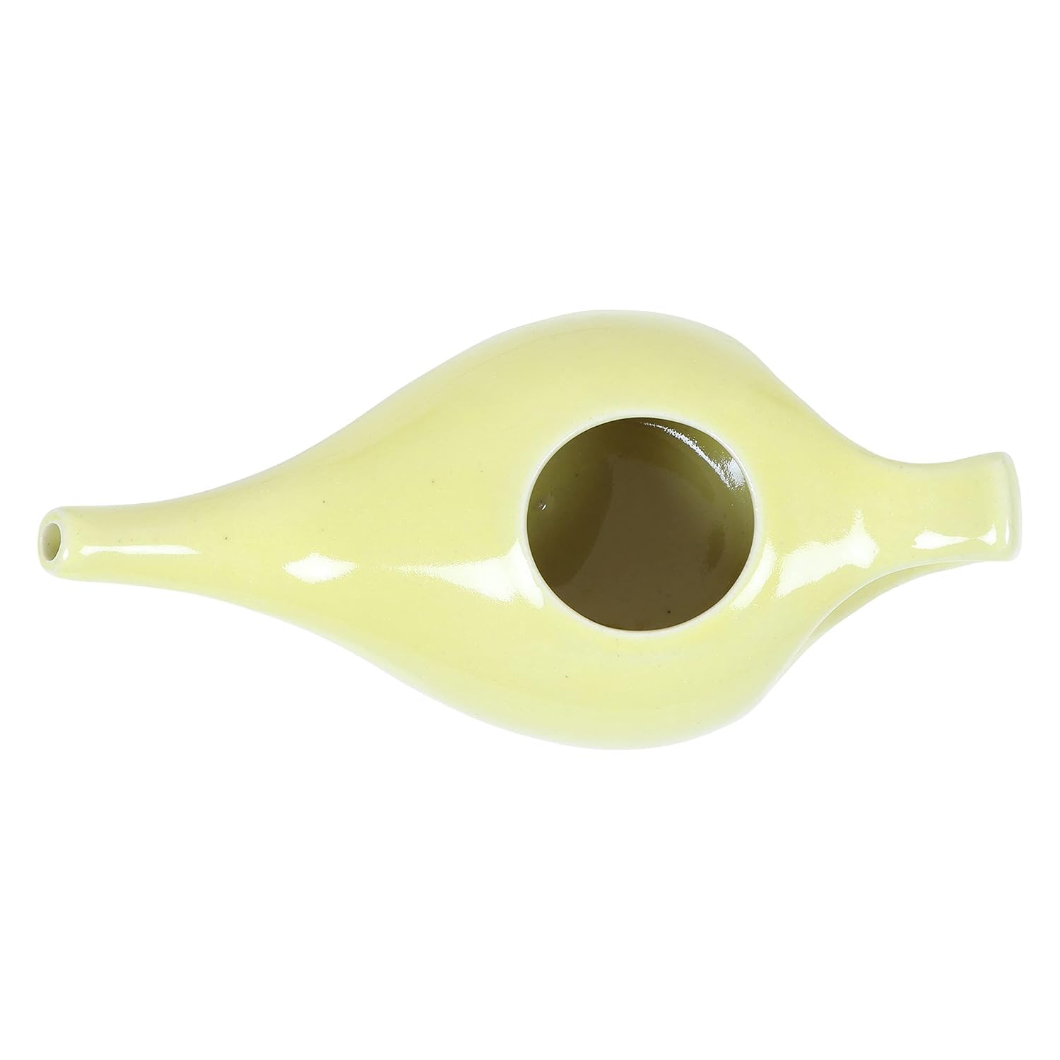QIMACPLUS Leak-Proof Durable Ceramic Jal Neti Pot | Non-Metallic, Lead-Free, Microwave & Dishwasher Safe with Comfortable Grip | 1 PCS (Yellow - 220 ML) 2