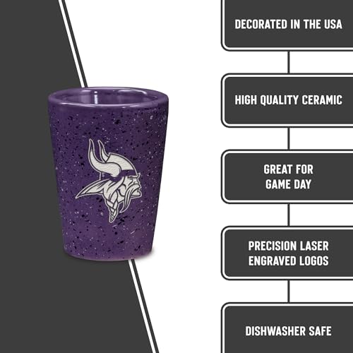 Rico Industries CSK3101PR Nfl Football Minnesota Vikings 2Oz Ceramic Shot Glass thumb #4