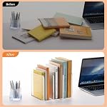 HeZone Acrylic Magazine File Holder 3 Slot Vertical Desk Organizer Clear - Image 7