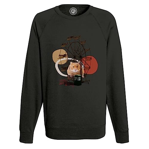 Sweat shirt homme hamster grande roue art surréaliste original