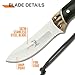 Elk Ridge - Outdoors Fixed Blade Knife - 7.25-in Overall, 3-in Satin Finish Stainless Steel Blade, Jig Bone and Wood Handle, Black Leather Sheath - Hunting,. Camping, Survival - ER-088