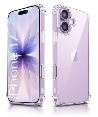 Image of WOW IMAGINE Clear Back Cover Case for iPhone 17 | Shockproof Soft TPU Case | Cushioned Edges for Ultimate Protection Back Cover Case - Transparent