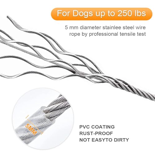 Image of VIVITO Heavy-Duty Stainless Steel Clothesline with Carabiner Hooks | Rust-Proof Thick Laundry Drying Rope | Extra-Strong Clothes Line for Balcony, Camping, Dorm & Home Use (10 Meter- Pack of 1)