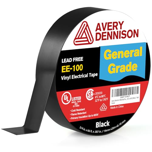 Avery Dennison Electrical Tape, General Use PVC Electric Tape, UL/CSA Listed Insulating Vinyl Tape...