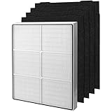 CHAMONNY AP510 & AP450 Filter Replacement, Compatible with Whirlpool Whispure 1183054K 8171434K AP450 AP510 AP300 AP350 WP500 WP1000 Air Purifier (1 HEPA Filter +4 Pre-filter)