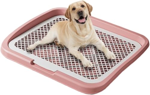 Conutoo犬トイレ大型犬用平板ハイフェンス飛沫防止犬用小便器 (ピンク,47*37cm)