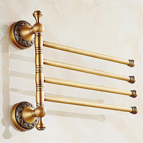 Porte-serviettes avec support pivotant 5 bras et étagère de rangement - 3