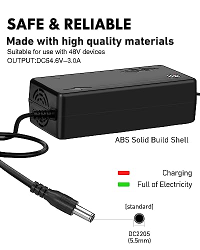 Uzi Official Store 54.6V 3Amp Charger (Configured With 6 Adapter Outputs In Different Modes) For Fast And Safe Charging Of 48V Lithium-Ion Battery ,E-Bikes/Electric Scooter And Electric Bicycle thumb #1