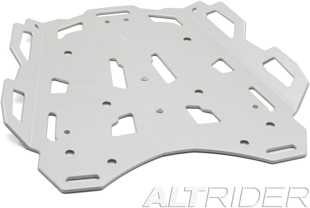 AltRider Motorcycle Luggage Rack Compatible with KTM 1050/1090/1190/1290 (2015-2020) Models - Aluminum Plate with Side Flanges - Zero Snag Design - Supports Multiple Mounting Systems - Silver