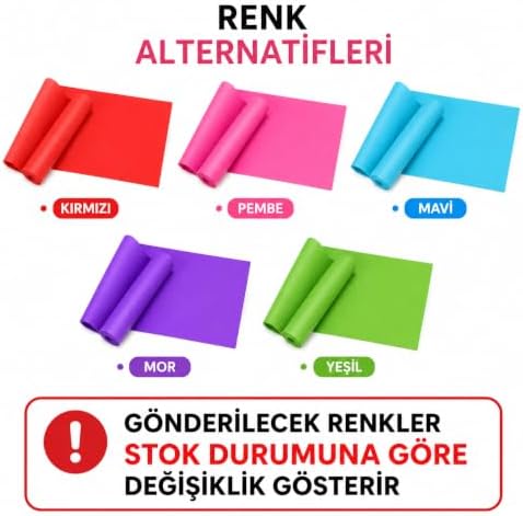 Orret Home 150 cm Pilates Bandı, Orta Sertlik Egzersiz Bandı, Esnek Latex Direnç Lastiği, Yoga Fitness Fizik Tedavi Esneme ve Kuvvet Antrenmanı İçin Taşınabilir Spor Bandı (ASORTİ RENK) - Görsel 5