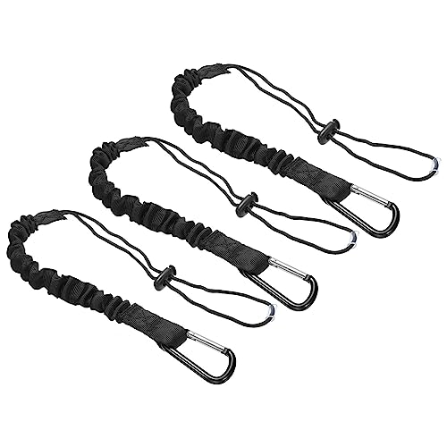Image of PATIKIL Tool Lanyard with D Hook, 3 Pack 24 inch Safety Tool Leash 1 inch Width for Fall Protection, Black