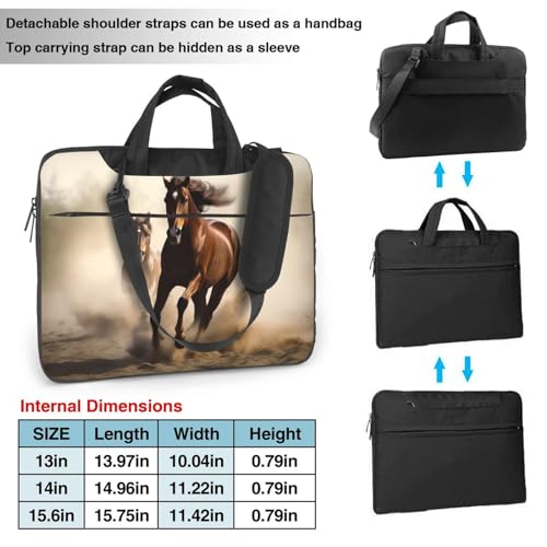Bolso maletín para laptop con diseño caballo corriendo miniatura 2