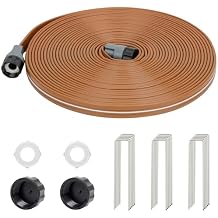LINEX Sprinkler Soaker Hose 50 ft for Garden, Watering Hose with Holes, High-Efficiency Sprinklers System for Lawn and Garden with Staples