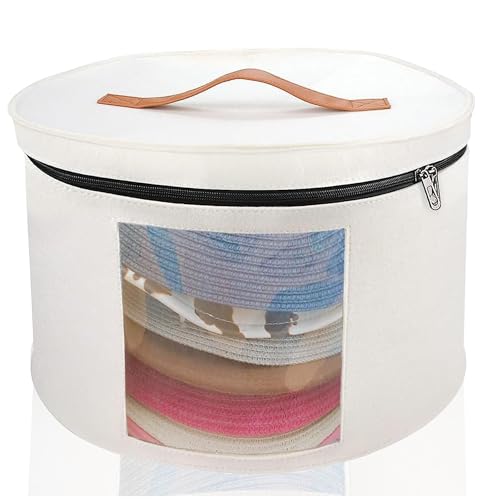 Memfish Hat Box-Hats Boxes for Women Storage 16.93" D*10.24"...