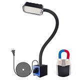 WangJiaTai Magnetic Work Light, 2000 Lumens Led Machine Light with Strong Magnetic Base, 20 inch Flexible Gooseneck Magnetic Lamp for Garage, Workshop, Lathe and Drill Press, 120V, Black