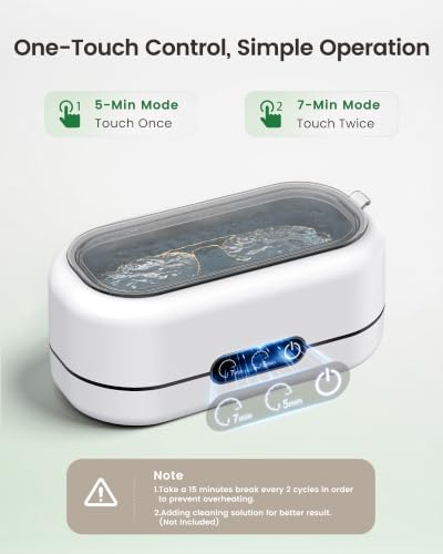 Image of Miorcols Ultrasonic Jewelry Cleaner, 48KHz Ultra Sonic Cleaner Machine