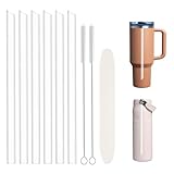 Replacement Straw Set Fit for Stanley Protour Quencher(ALL SIZE), Iceflow Flip Tumbler(14,20,30,40oz) And Iceflow Bottle(16,24oz), 6 Pack Reusable Straws with 2 Cleaning Brushs (Protour And Iceflow)