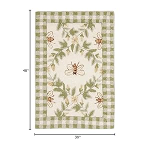 SAFAVIEH Chelsea Collection Accent Rug - 2'6" x 4', Ivory & Green, Hand-Hooked French Country Wool, Ideal for High Traffic Areas in Entryway, Living Room, Bedroom (HK55A) SAFAVIEH Chelsea Collection Accent Rug 26 x 4 Ivory Green Hand Hooked French Country Wool Ideal for High Traffic Areas in Entryway Living Room Bedroom HK55A