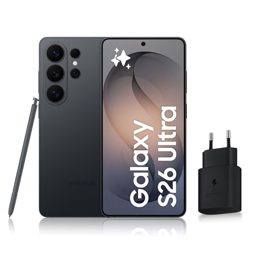 Samsung Galaxy S26 Ultra, Smartphone Android 5G avec Galaxy AI, 256 Go, Chargeur Secteur Rapide 25W Inclus, Smartphone déverrouillé, Noir, Version FR