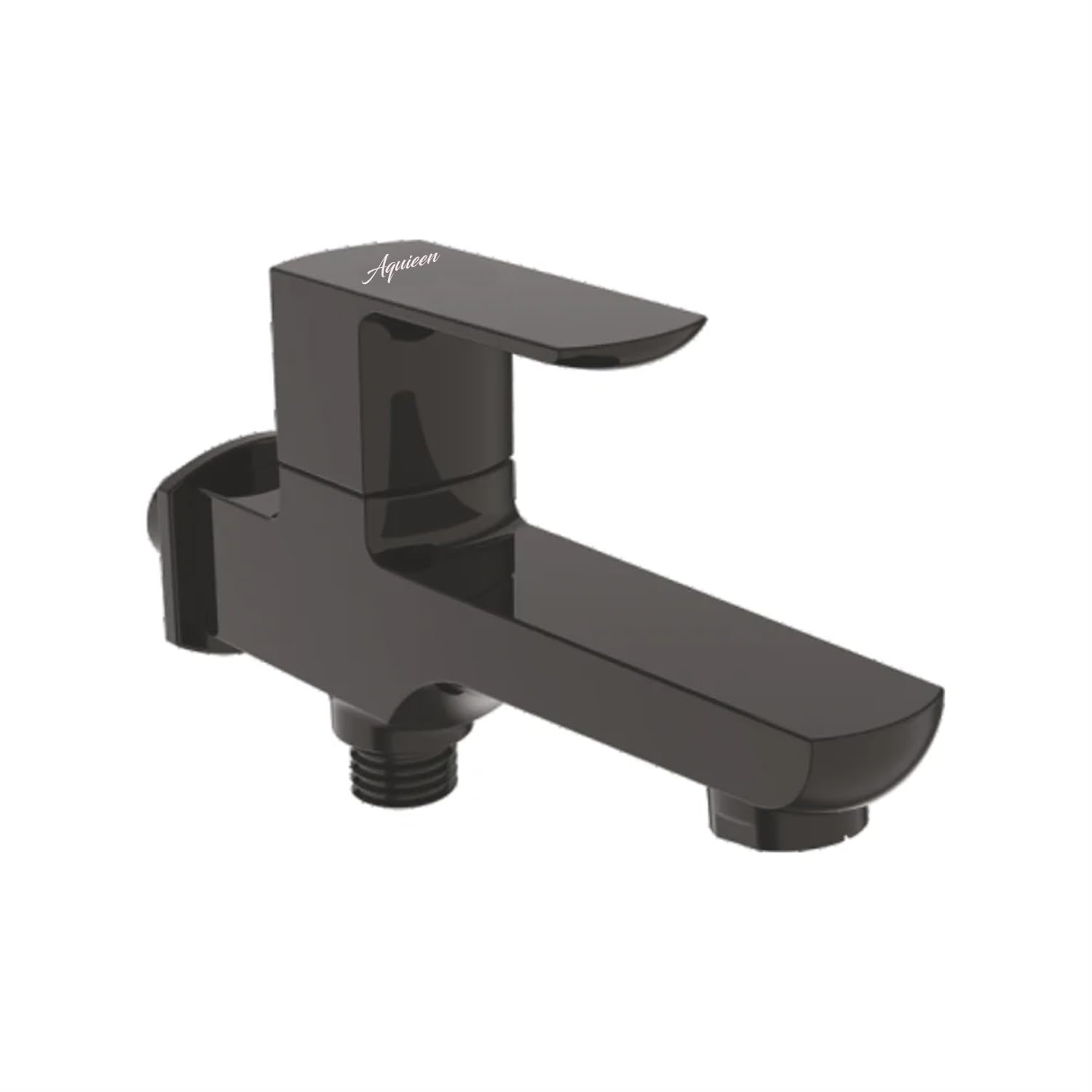 Aquieen Zura Single Handle 2 Way Bib Cock with Wall Flange PVD | Black
