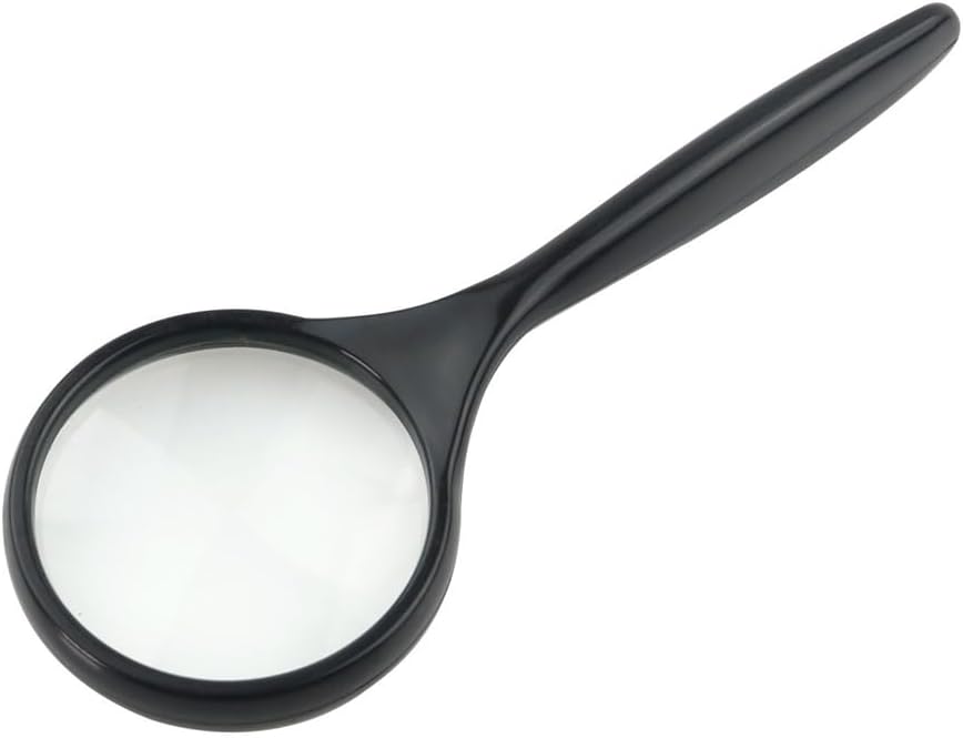 JSEIAJB Handheld Magnifying Glass with A Crank Handle for Reading Books and Newspapers(100mm)