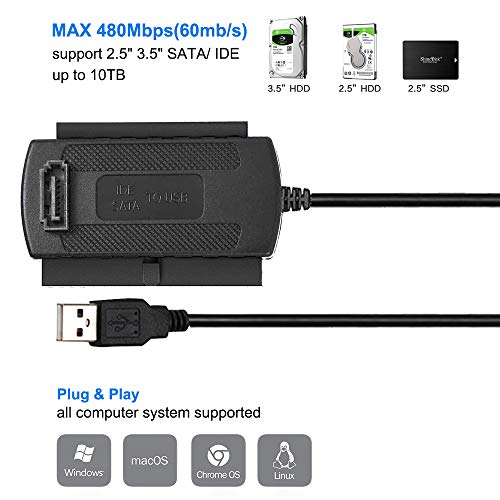 image for SUMBLIME SATA PATA IDE Hard Drive to USB Adapter Converter Cable for D