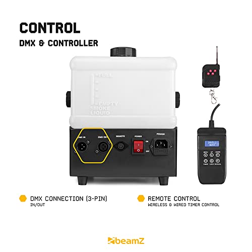 beamz Rage 1800LED DMX Smoke Machine with LED Light Effect - Powerful 1800W DJ Fog Machine for Parties, Clubs & Events, Perfect for Stage Effects & Ultimate Party Smoke Experience - Image 4