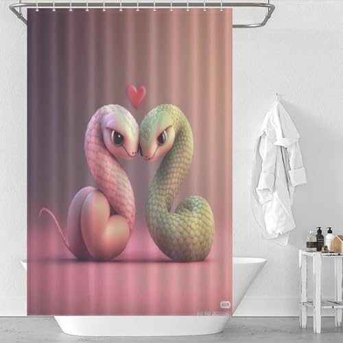 Rideau de douche serpent en tissu polyester imperméable lavable 122x183cm