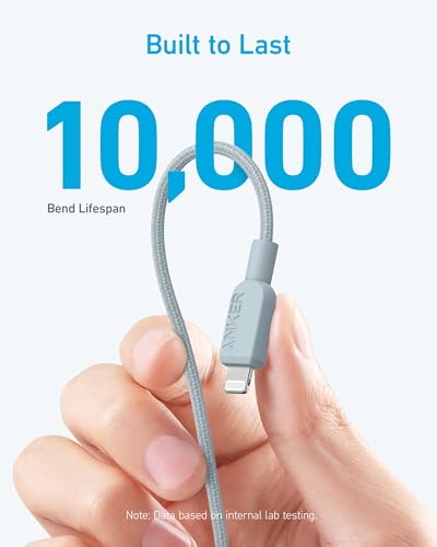 Image of Anker 310 USB C to Lightning Cable, MFi-Certified Cord (2-Pack, 6 ft, Blue)