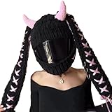Cute Bunny Ears Helmet Cover, Funny Full Face Motorcycle Helmet Protective Cover for Adults Men and Women, for Fun Rides and Gifts, Fits Most Full Face Moped Helmet Rider(N)