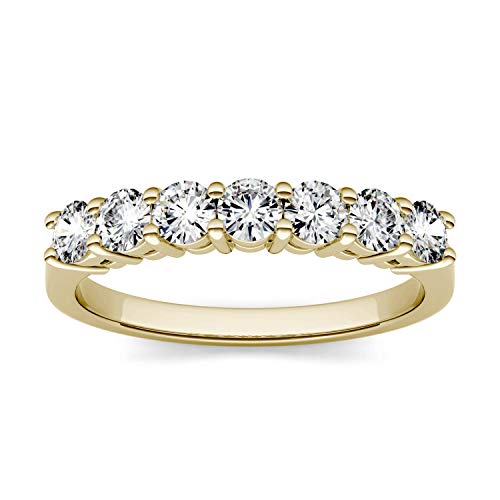 Charles & Colvard 14K Yellow Gold Moissanite 3mm Round Wedding Band, 0.70cttw DEW