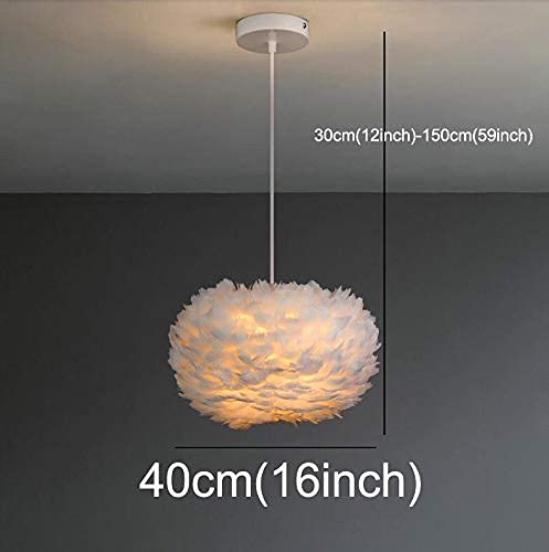 Lámpara de Plumas E27 Blanca de Techo: Iluminación Moderna de 40Cm 6