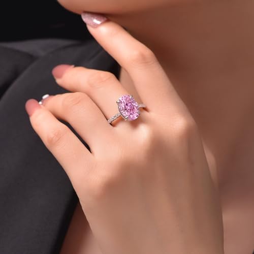5CT Oval Cut Engagement/Promise Ring for Her, 925 Sterling Silver Simulated Diamond Wedding Ring Jewelry Gifts for Her4