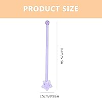 Vista 6 de Happyyami Palitos de cristal con forma de estrella, 2 unidades, para cóctel, palillos para agitar, varilla, mango de palo, cuchara mezcladora, café