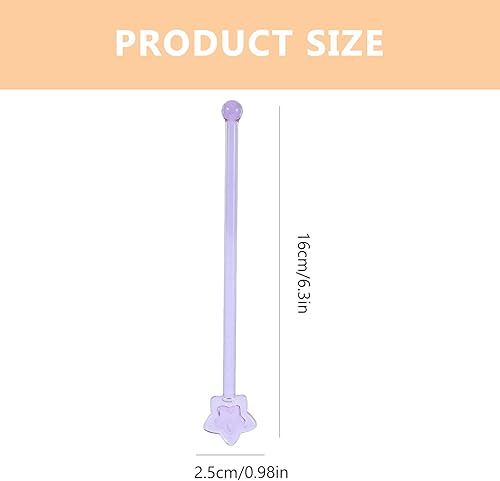 Miniatura 6 de Happyyami Palitos de cristal con forma de estrella, 2 unidades, para cóctel, palillos para agitar, varilla, mango de palo, cuchara mezcladora, café,