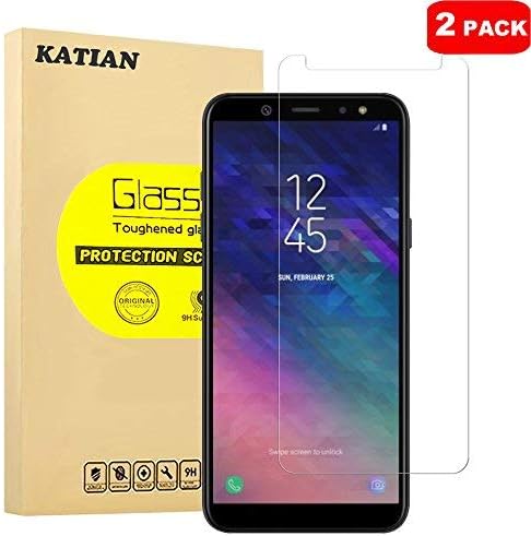 [2 Pack] Samsung Galaxy A6 2018 Screen Protector, KATIAN HD Clear Protector [Anti-Scratch] [Anti-Fingerprint] [No-Bubble] [Case-Friendly], 9H Hardness Tempered Glass Screen Film for Samsung Galaxy A6