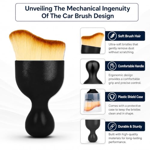 Image of Car Interior Cleaning Brush Combo | 2 Pcs Pack | AC Vent Brush | Scratch Free Car Duster | Multifunctional Car Brush for Cleaning Car Interior, PC, Laptop, Keyboard