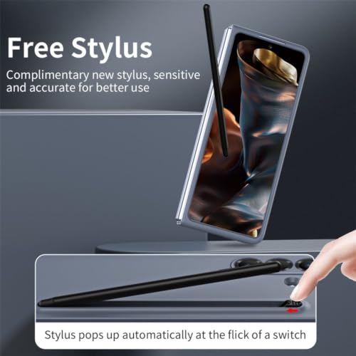 Image of TechTrendz for Samsung Galaxy Z Fold 8 Ultra Back Cover with Built in Compact S Pen Holder and Storage Slot Matte Protective Case Compatible with Galaxy Fold 8 Ultra Dark Gray