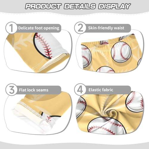 Baseball Girls Leggings,Workout Leggings for Girls Toddler Athletic Legging Size for 3-10T3
